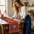 thumbnail image 4 of Patriotic Independence Day Table Runner and Tablecloth Set, Multicolor Linen Decorative Summer Table Linen for Dining, 183 x 33 cm, 4 of 6