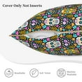 thumbnail image 5 of Xecao Sugar Skulls Print Soft Velvet Decorative Throw Pillow Covers, Square Cushion Cases for Bed, Sofa, Living Room, Car, and Indoor Outdoor Use-18"x18", 5 of 8