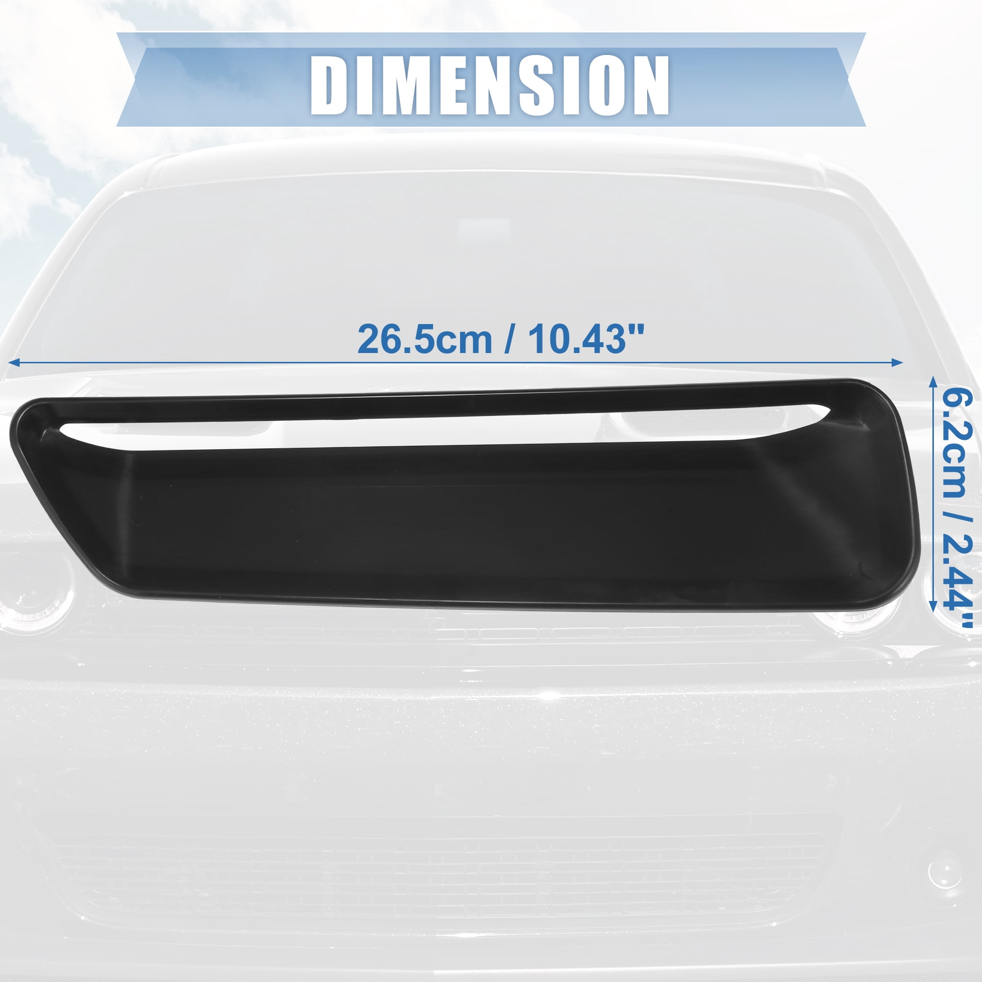 Pair ABS Front Engine Hood Air Conditioner Air Outlet Cover Trim Black for Dodge Challenger 2015-2020