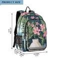 thumbnail image 2 of FORMRS Unisex School Backpack 17" Student Travel Bag with Laptop Compartment, Green Floral, 2 of 7