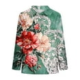 thumbnail image 5 of PiGOGI Women's Printed Lapel Button Long Sleeve T-Shirt Tops Casual Fashion Comfortable Blouse Daily Wear Green 3XL, 5 of 5