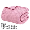 thumbnail image 4 of Yeciiwht Soft Gauze Blanket Breathable Lightweight Cotton Muslin Blankets Throw Blanket for Bed, Couch & Sofa, Cozy All-Season Home Blanket 90*90, 4 of 9