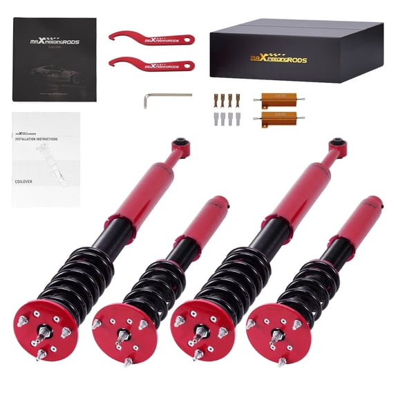 Maxpeedingrods Coilovers for Benz S-Class W220 2000-2006, for Benz S430 S500 2000-2006, 24 Levels Damper Adjustable Coilovers Suspension Kit