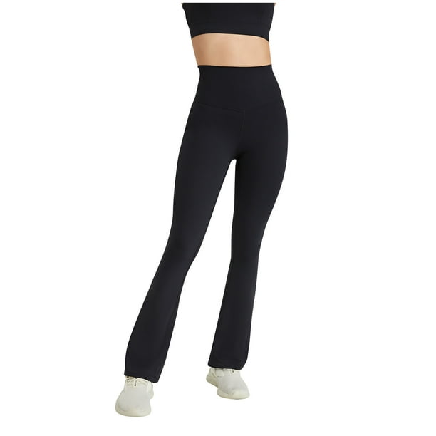 Womens Flare Bootcut Yoga Pants High Waisted Tummy Control Workout Wide Leg  Pants Stretch Athletic Fitness Leggings