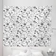 thumbnail image 1 of Clocks Tapestry, Clockworks Theme with Gears Roman Numeral Hours Timer Mechanism Monochrome Pattern, Fabric Wall Hanging Decor for Bedroom Living Room Dorm, 5 Sizes, Black White, by Ambesonne, 1 of 1