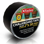 XFasten Black Chalkboard Tape Removable, 2-Inch x 30-Foot, Black, Smudge Resistant Sticky Chalkboard Label Duct Tape