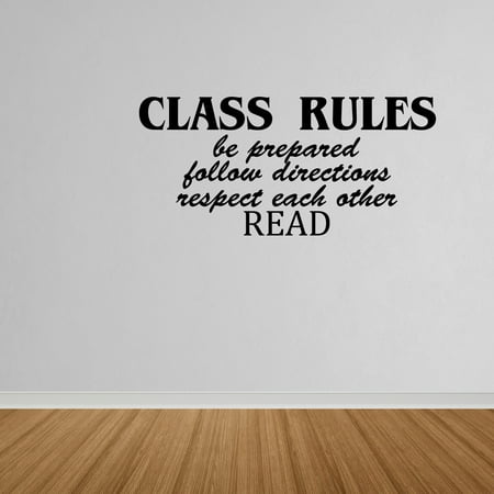 wall decal quote class rules vinyl wall art decal quote classroom