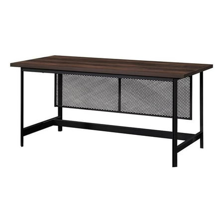 Pemberly Row Transitional Engineered Wood Executive Desk in Oak