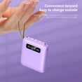 thumbnail image 3 of Portable Charger With Built In Cables, 6000mAh Mini Power Bank 4 Output 3 Input External Battery Pack, Phone Charger Smart Devices And Cell Phone, Purple, 3 of 7