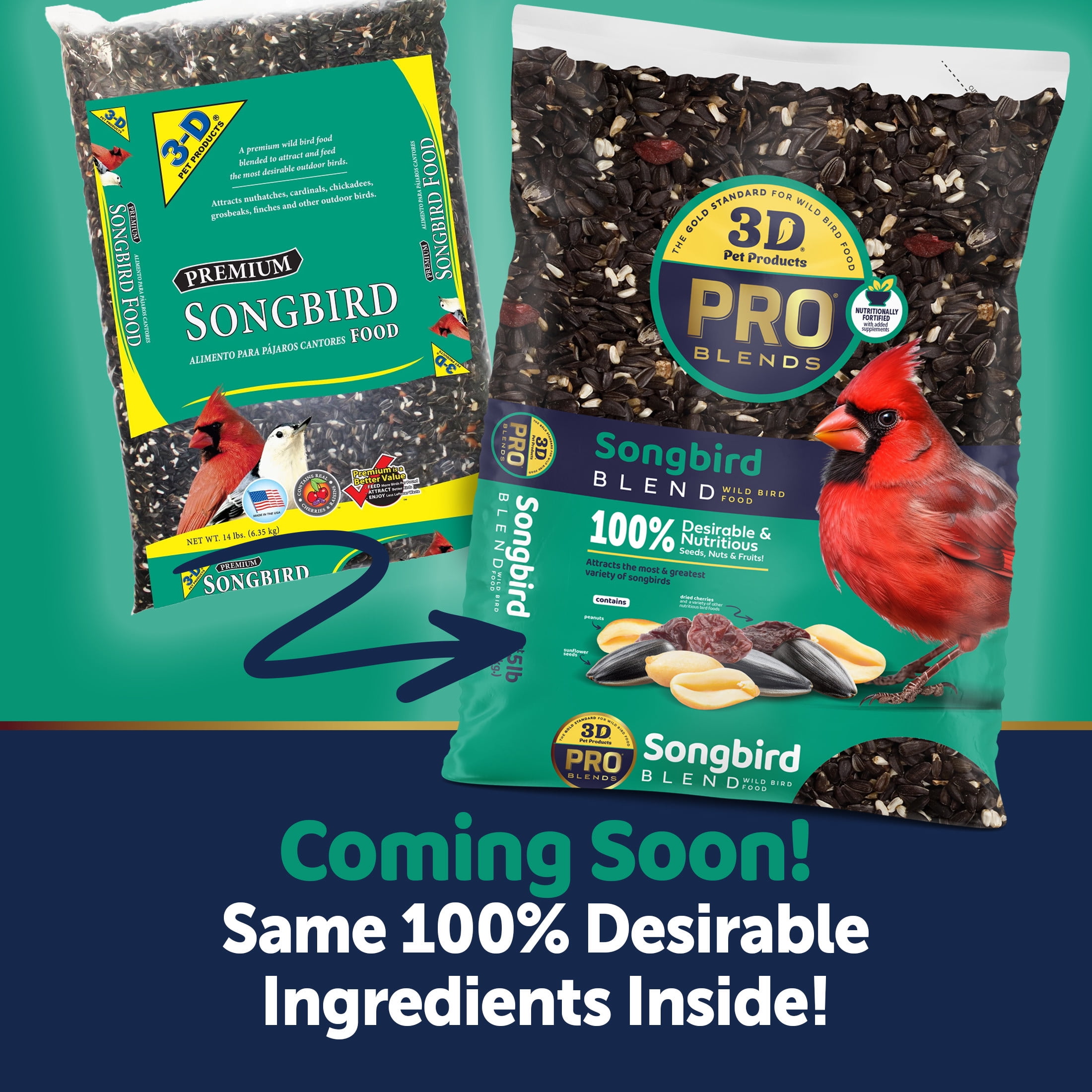 3-D Pet Products Premium Songbird Blend Dry Wild Bird Food, 14 lb