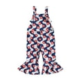 thumbnail image 1 of Arvbitana 12M 18M 24M 3T 4T 5T Toddler Girls Summer 4th of July Casual Sling Jumpsuit Sleeveless Letter Floral Print Suspender Pants, 1 of 8