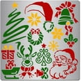 thumbnail image 1 of Plantilla de metal de 6,3 pulgadas con temática navideña, plantilla de grabado con patrón de campanas de Papá Noel, herramienta para diario, 1 of 9