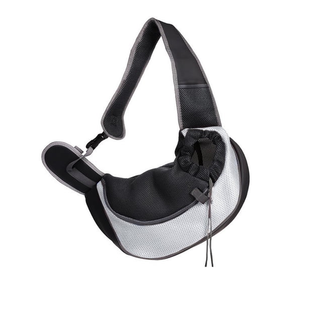 Bolsa de transporte para mascotas de tela Oxford, cremallera ajustable portátil, forro Flexible transpirable, bolsos de hombro de viaje Hábitats y jaulas para animales pequeños Gris Claro Grande Greeniant PT004329-15