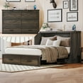 thumbnail image 2 of YIYADO Murphy Bed Queen Size Cabinet Bed with Charging Station, Large Storage Drawers, Perfect for Home Office or Small Room, Hidden Bed Fully Foldable Platform Bed, Rustic Gray, 2 of 5