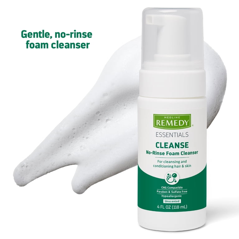Medline Remedy Essentials No-Rinse Foam Cleanser (4 oz Bottle