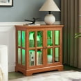 thumbnail image 6 of MDQMD Small Curio Cabinet with Adjustable Shelf,Glass Display Cabinet with Light for Living Room Entryway,Dark Oak, 6 of 9