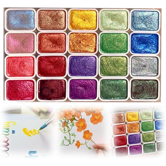 Shifting Watercolor Painting Set, 2025 Shifting Watercolor Paint, Shifting Watercolor Paint, Water Colour Solid Paint Box for Adults Beginners Artists, 6/20 Colors Solid Pigments