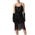 thumbnail image 6 of Women 1920s Flapper Dress Vintage Lace Embroidered Luxury Sequin Fringed Elegant Evening Party Cocktail Dresses, 6 of 6