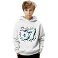 thumbnail image 2 of CAIXIA Teen Hoodies for Boys Funny Six Seven 6 7 Meme 67 Sweatshirt Kids Size Long Sleeve Tops Soild Casual Pullover Shirt Fashion Hooded,White, 2 of 5