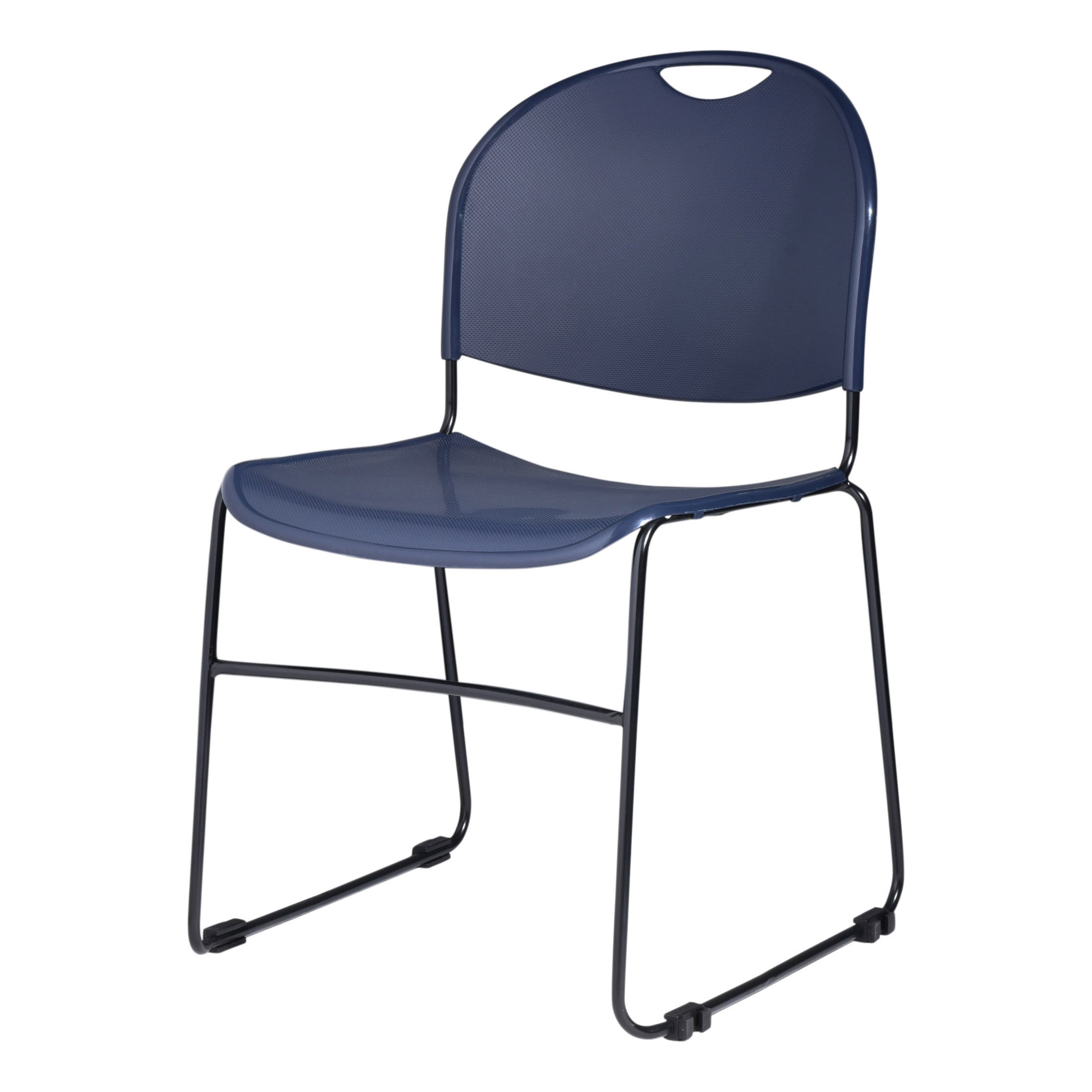 Hampden Furnishings Naomi Basics Navy Blue Stack Chair, Polypropylene, Set of 4