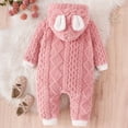 thumbnail image 5 of YUEHUA Warm Onesies for Babies Girls Bodysuits Winter Fleece Romper Warm Outerwear Infant Jumpsuit Cozy Outfit Toddler Sleepwear For Babies 3 18 Months, 5 of 8
