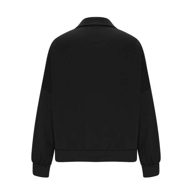 Gibobby Camisa De Invierno Sudadera extragrande con hombros descubiertos y manga larga para mujer(Negro, M)