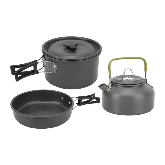 Kit de utensilios de cocina para exteriores, utensilios de cocina para acampar, kit de desorden, sartenes para acampar, juego de ollas, sartenes para exteriores, juego de ollas
