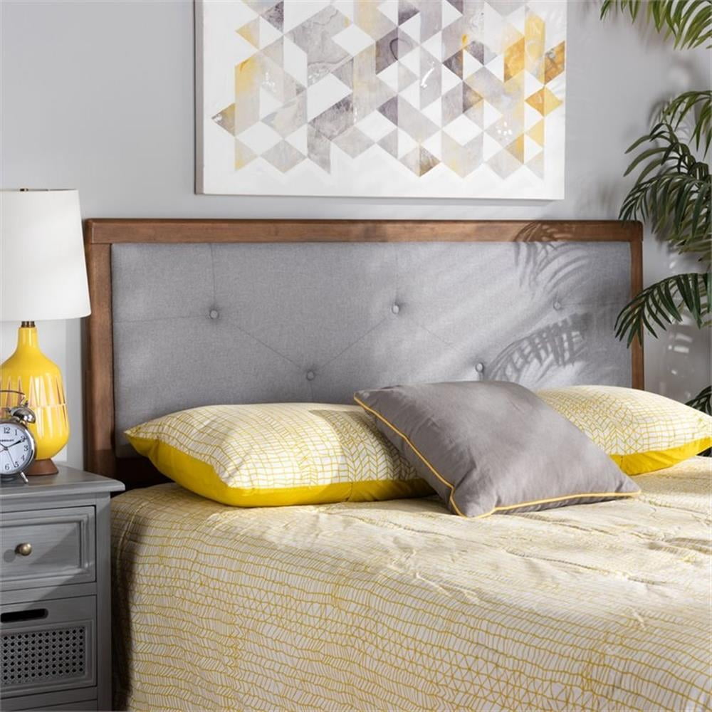Baxton Studio Abner Light Gray and Brown Finished Wood Queen Size Headboard
