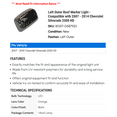 thumbnail image 2 of Left Outer Roof Marker Light - Compatible with 2007 - 2014 Chevy Silverado 2500 HD 2008 2009 2010 2011 2012 2013, 2 of 2
