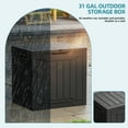 thumbnail image 3 of Dextrus 30 Gallon Weatherproof Resin Deck Box with Lock, Outdoor Patio Storage, Black, 3 of 6