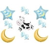Hey Diddle Diddle Cow Jumped Over The Moon Baby Boy Shower Balloons Decorations Supplies