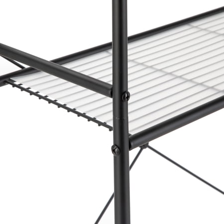 MAINSTAYS OVER-THE-TOILET STEEL STORAGE UNIT WITH 3 SHELVES AND LINERS, MATTE BLACK