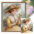 thumbnail image 1 of (11CTACC-4891__C__40X50) Hilo algodón ecológico bordado 11CT 3 hebras impresión 40*50cm kit serie personajes punto cruz mujer señorial retro, 1 of 9