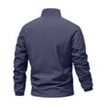 thumbnail image 6 of UVEASISHA Big and Tall Lightweight Jackets for Men Full Zip Lapel Windbreaker Jacket Outdoor Casual Bomber Jackets with Zipper Pockets Dark Blue 3XL, 6 of 10