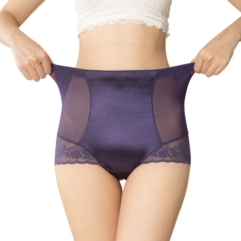adviicd Boxers for Women Women's Cotton Underwear High Waisted No Muffin  Top Full Briefs Soft Stretch Breathable Ladies Panties for Womens Purple