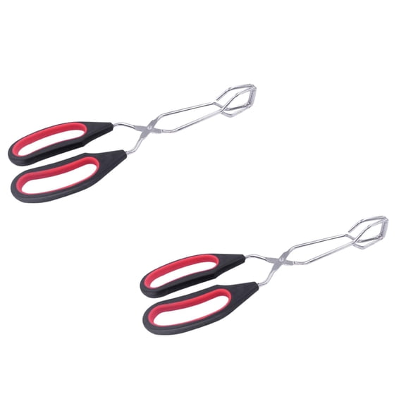 2Pack 1Pc Scissor Tongs With Silicone Handle Great For Kitchen Food Cooking Baking Barbecue Bbq Grilling Barbecue Clips Home Decor