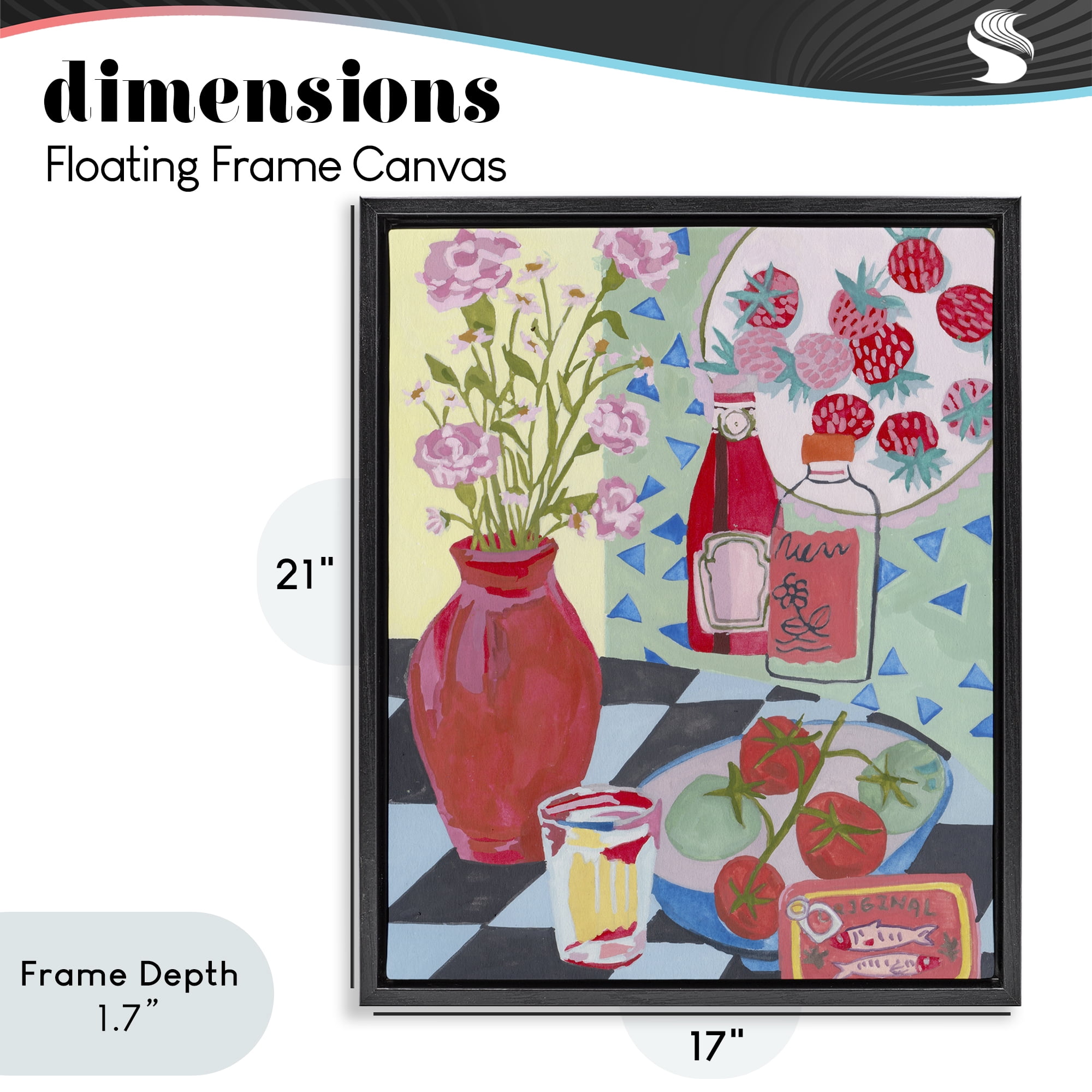 Stupell Industries Kitchen Sauces Still Life Black Framed Floater Canvas Wall Art, design by Melissa Wang