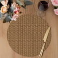 thumbnail image 3 of Vintage Rattan Round 15 Inch Placemats Set of 2, Minimalist Abstract Wicker Texture Brown HeatResistant Non Slip Place Mats for Dining Table, Wipeable Braided Kitchen Table Mats for Housewarming, 3 of 9