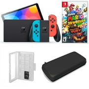 Nintendo Switch OLED in Neon with Bower's Fury and Accessories