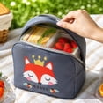 thumbnail image 4 of Lunch Bag, Cartoon Patterned Insulated Bento Box Portable Handheld Thermal Cooler Pouch Leakproof Outdoor Picnic Work Travel Food Storage Carrier Tote Bag for Adults 7.48x9.06in Gray, 4 of 5