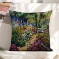 thumbnail image 3 of Garden flowers bench Flowers Linen toss pillowcase Decoration pillowcase Gift preferred 20x20" Cushion cover 2 set Sofa pillowcase Sofa bedroom living room car, 3 of 4