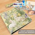 thumbnail image 4 of FORMRS 3 Ring Photo Album 4"x6" Self Adhesive Large Capacity PU Leather Cover, Yellow Floral Rabbit, 4 of 8