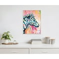thumbnail image 5 of Kate and Laurel Sylvie Piata The Zebra Framed Canvas Wall Art by Rachel Christopoulos, 18x24 White, Colorful Watercolor Animal Portrait Art for Wall, 5 of 6