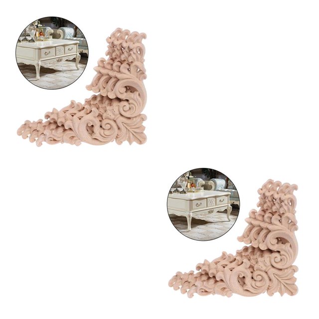 Moyic 4 piezas de tallada apliques Onlay puerta muebles adornos ornamentales Type1
