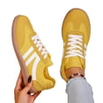 thumbnail image 3 of Women’s Retro Casual Sneakers with Gum Sole, Lightweight Walking Shoes, Soft Cushion Support, Lace-Up Everyday Trainers, 3 of 6