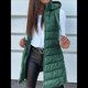 thumbnail image 4 of Chaleco para Mujer, Color Liso, Sin Mangas, con Capucha, para Invierno, Abrigo Acolchado. Verde 5XL, 4 of 6