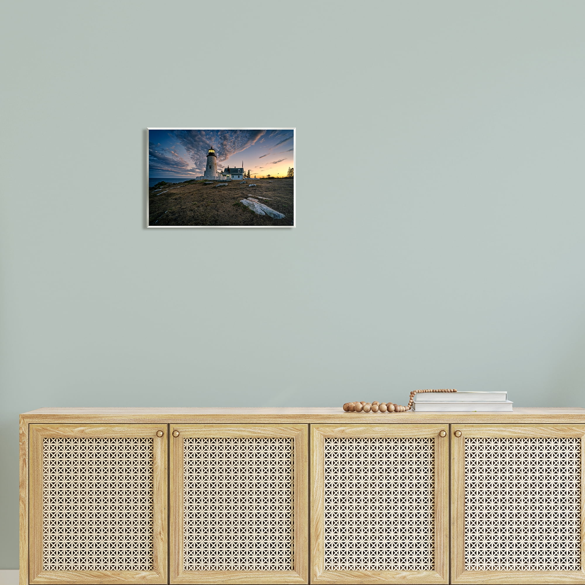 Stupell Maritime Lighthouse Clouds Landscape Landscape Photography Wall Plaque Unframed Art Print Wall Art