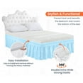 thumbnail image 4 of CCNY Wrap Around Bed Skirt Short Queen Light Blue Color 18" Drop Length Tailored Drop Easy to fit Adjustable Eastic Belt- Microfiber Bed skirt, 4 of 6