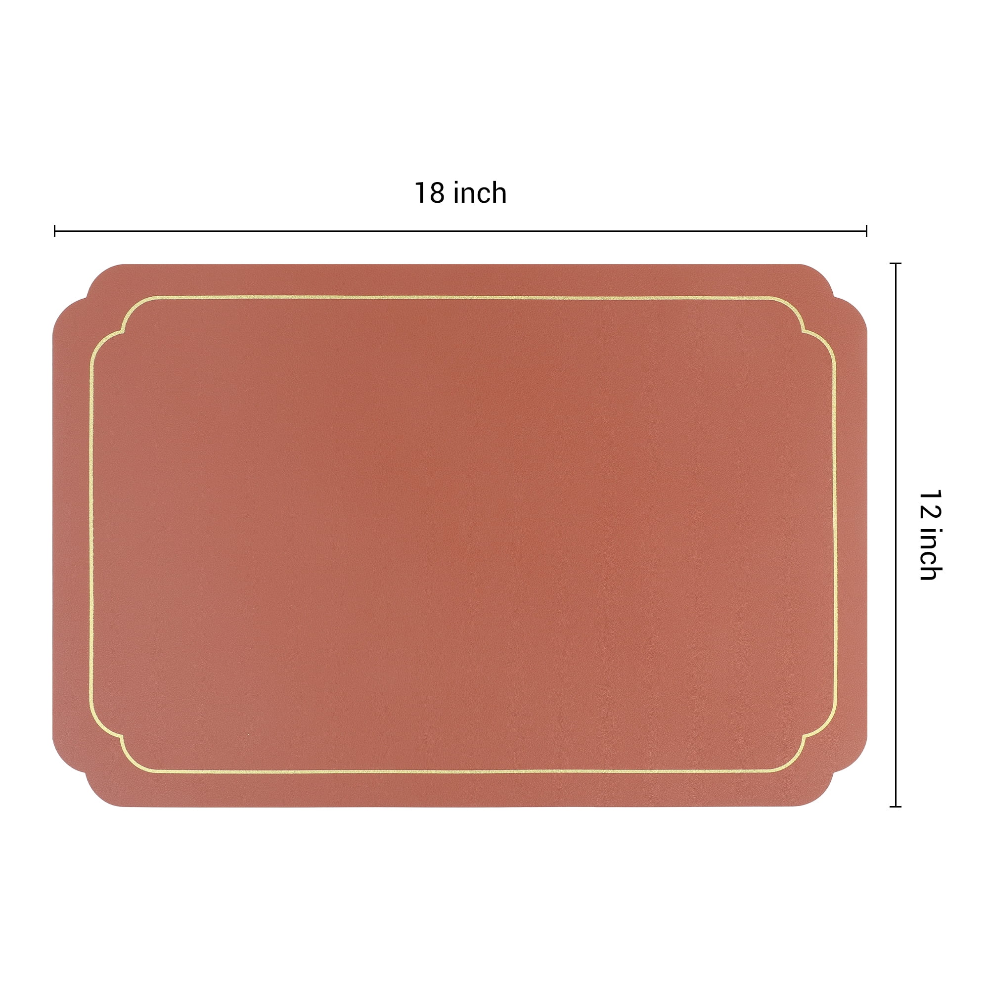 Unique Bargains Placemats Leather Placemats for Kitchen Dining Table Brown Gray 18x12in