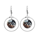 thumbnail image 1 of Lazy Dog Animal sentimental la foto Los pendientes cuelgan del aro de la joyería del círculo de la gota Unbranded M, 1 of 3